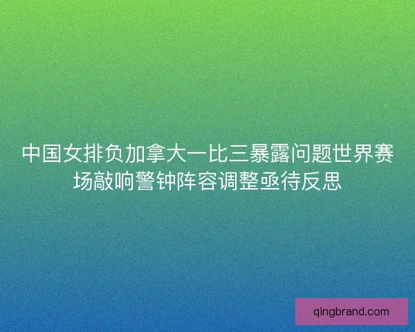 中国女排负加拿大一比三暴露问题世界赛场敲响警钟阵容调整亟待反思